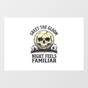 Spooky Moon Skull Halloween Graphic Shirt_1 Window Cling