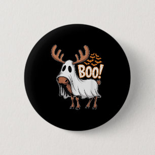 Spooky Moose Ghost Boo Costume Halloween Party  2 Inch Round Button