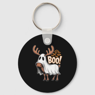 Spooky Moose Ghost Boo Costume Halloween Party Keychain