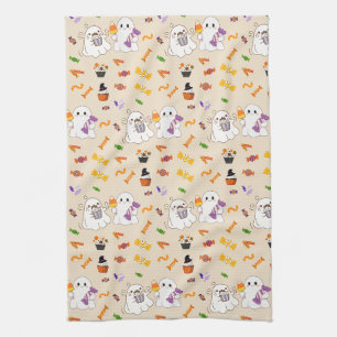 Spooky Movies Cute Halloween Kitchen Towel