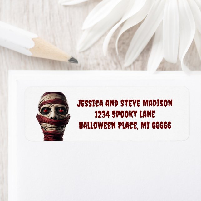 Spooky Mummy Halloween Ghoul Zombie Return Address (Insitu)