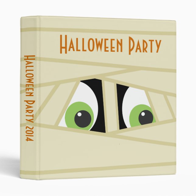 Spooky Mummy Head Halloween Photo Album Binder (Front/Spine)