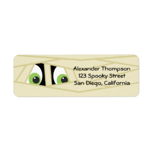 Spooky Mummy Head Halloween Return Address Label