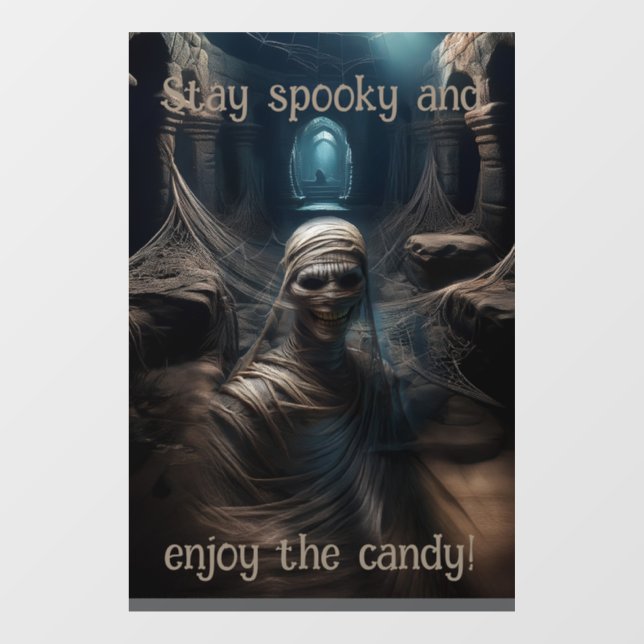 Spooky Mummy's Lair Tapestry Window Cling (Sheet)
