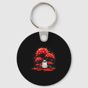 Spooky mushroom forest ghost cottagecore halloween keychain