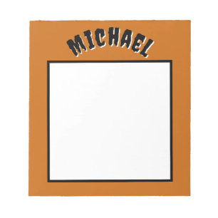 Spooky Name Notepad (Dark Orange & Black)