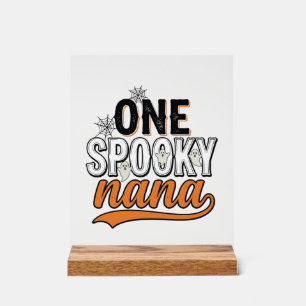 Spooky Nana Halloween Ghost Vintage Shirt Design_1 Acrylic Sign