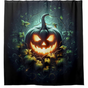 Spooky nature glowing Halloween pumpkin