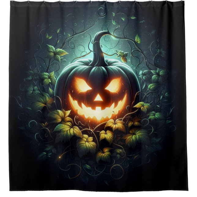 Spooky nature glowing Halloween pumpkin (Front)