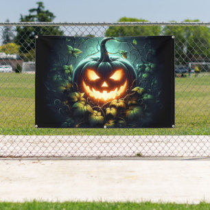 Spooky nature glowing Halloween pumpkin Banner