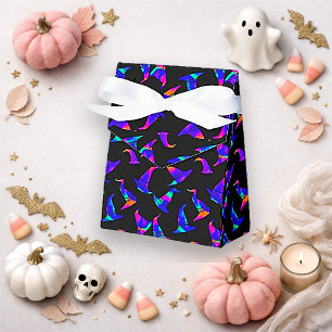Spooky Neon Black Witch Hat Halloween Favor Box