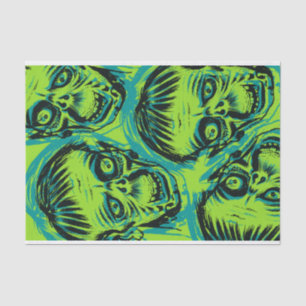 Spooky Neon Green Zombie Halloween  Tissue Paper