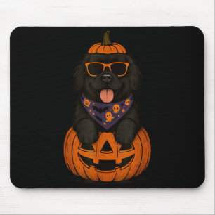 Spooky Newfoundland Dog Pumpkin Halloween Newfie Mouse Pad