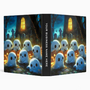 Spooky Night Cemetery Cute Halloween Ghost Binder