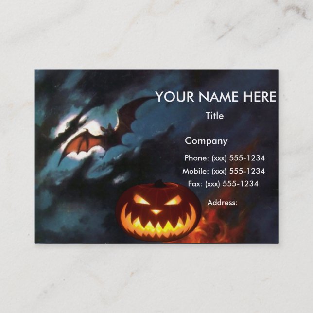 SPOOKY NIGHT designs ~ Business Card (Front)