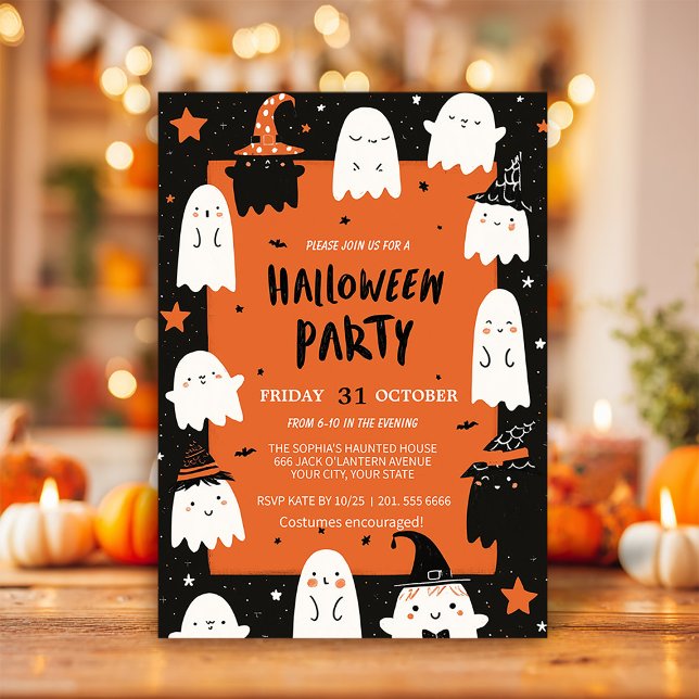 Spooky Night Ghost Party Invitation (Creator Uploaded)