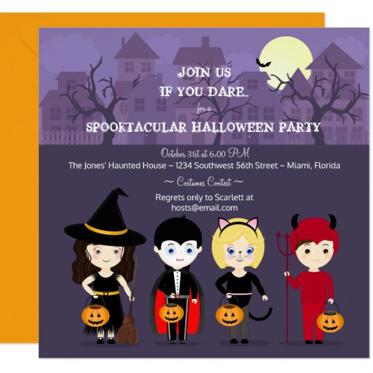 Spooky Night Halloween Party Card