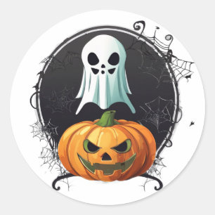 Spooky Night Halloween Sticker: Creepy Fun for All Classic Round Sticker