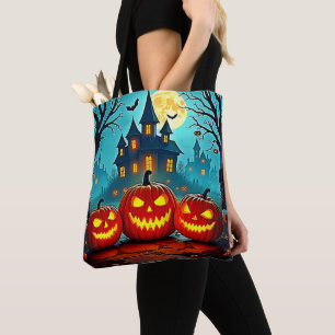 Spooky Night Haunted House Thrills Tote Bag