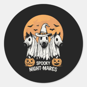 Spooky Night-mares Cute Western Ghost Horse Hallow Classic Round Sticker