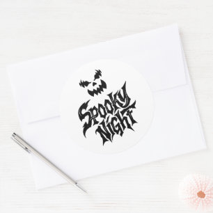 Spooky night Pumpkin face   Classic Round Sticker