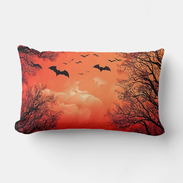 Spooky Night Scene Lumbar Pillow (Front)