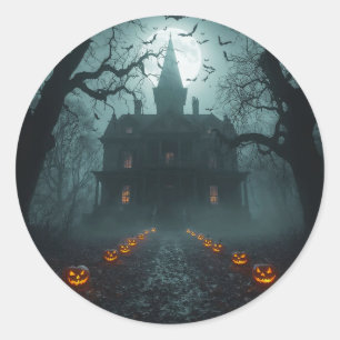 Spooky Night with Jack-o'-Lanterns Classic Round Sticker