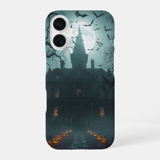 Spooky Night with Jack-o'-Lanterns iPhone 16 Case (Back)