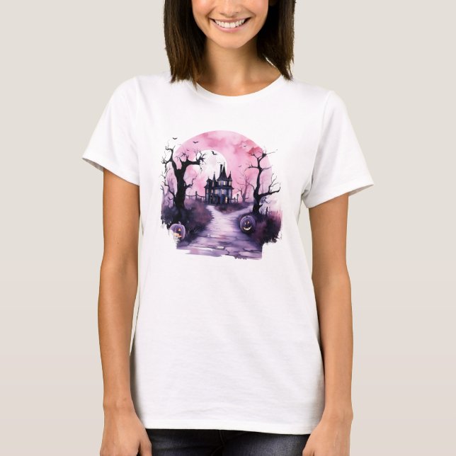 Spooky Nights: Haunted House Designs T-Shirt (Front)