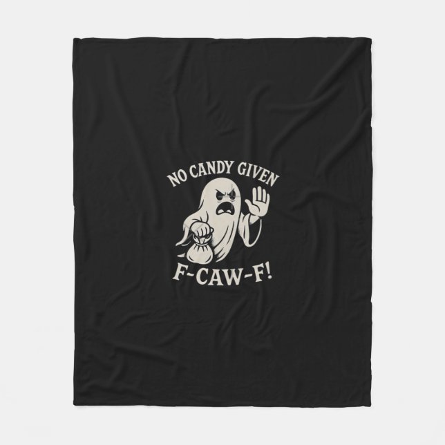 Spooky No Given F-Caw-F Graphic Fleece Blanket (Front)