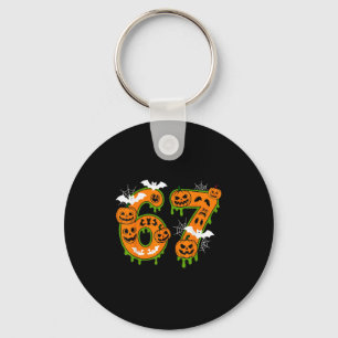 Spooky Number 67 In Halloween For Everyone  Keychain