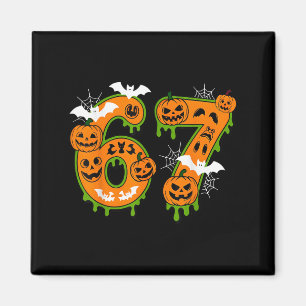 Spooky Number 67 In Halloween For Everyone  Magnet