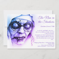 Spooky Nun Halloween Invitation Haunting Religion