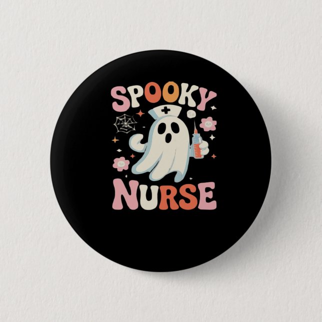 Spooky Nurse Classic T-Shirt_1 2 Inch Round Button (Front)