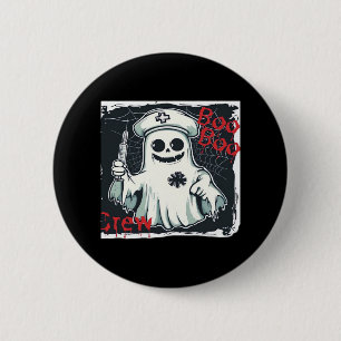 Spooky Nurse Ghost Haunted Hospital Crew Ghostly N 2 Inch Round Button