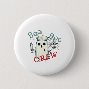 Spooky Nurse Ghost Haunted Hospital Crew Ghostly N 2 Inch Round Button