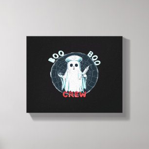 Spooky Nurse Ghost Haunted Hospital Crew Ghostly N Canvas Print