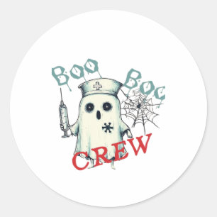 Spooky Nurse Ghost Haunted Hospital Crew Ghostly N Classic Round Sticker