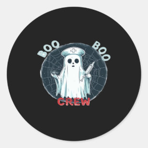 Spooky Nurse Ghost Haunted Hospital Crew Ghostly N Classic Round Sticker