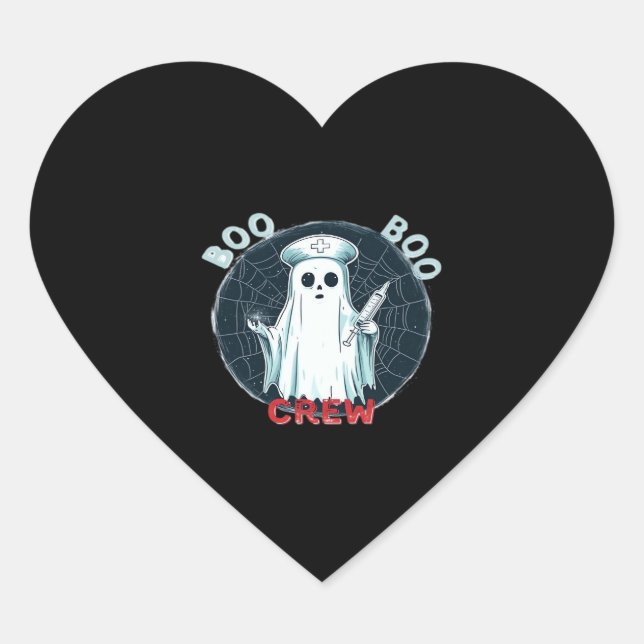 Spooky Nurse Ghost Haunted Hospital Crew Ghostly N Heart Sticker (Front)