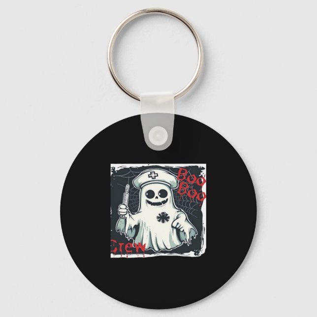 Spooky Nurse Ghost Haunted Hospital Crew Ghostly N Keychain (Front)