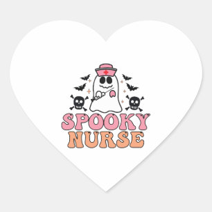 Spooky Nurse Halloween Costume Eerie Elegance Heart Sticker