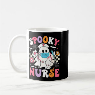 Spooky Nurse Halloween Ghost Cute Groovy Nursing Coffee Mug