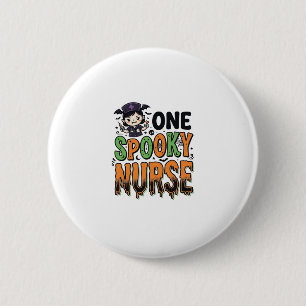 Spooky Nurse Halloween Vintage Engraving Design_1 2 Inch Round Button