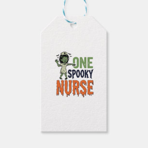 Spooky Nurse Halloween Vintage Vector Design_1 Gift Tags