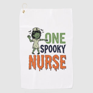 Spooky Nurse Halloween Vintage Vector Design_1 Golf Towel
