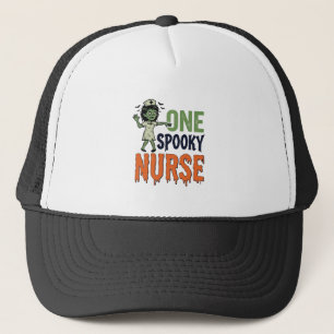 Spooky Nurse Halloween Vintage Vector Design_1 Trucker Hat