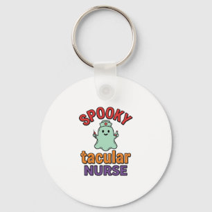Spooky Nurse Halloween Vintage Vector Shirt Design Keychain