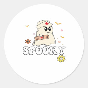 Spooky Nurse Practitioner Cute Halloween Classic T Classic Round Sticker