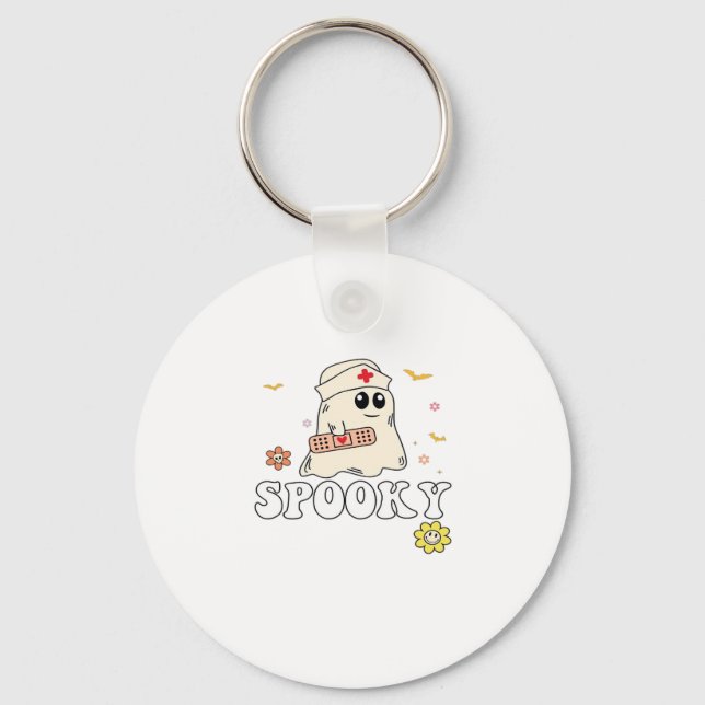 Spooky Nurse Practitioner Cute Halloween Classic T Keychain (Front)